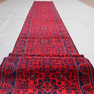 22 Ft Long Runner Rug, 2&#39;8x22&#39;2 Ft Handmade Afghan Runner Rug, Turkmen Tribal Runner Rug, Hand Knotted Bokhara Runner Rug, Hallway Rug