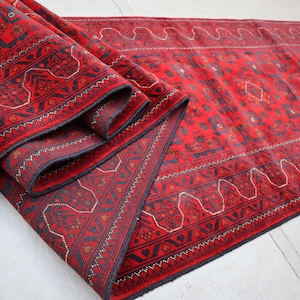 3x16 Ft Long Runner Rug, Super Quality Red Bokhara Runner Rug, Handmade New Afghan Runner Rug, Turkmen Tribal Runner Rug, Hallway Runner Rug