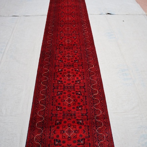 22 Ft Long Runner Rug, 2&#39;8x22&#39;4 Handmade Afghan Runner Rug, Hand Knotted Bokhara Runner Rug, Super Quality Tribal Runner Rug, Hallway Rug