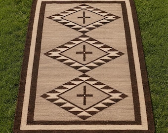 Handwoven Wool Rug, Tribal Area Rug, Neutral Geometric Kilim Rug, Southwestern Wool Carpet, Boho Farmhouse Decor, Handmade Rug