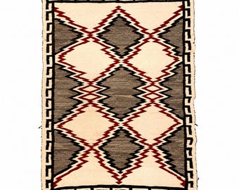 Tapete de lã tecido à mão, tapete geométrico tribal, tapete de lã estilo sudoeste, tapete neutro feito à mão, tapete rústico boho para sala de estar.