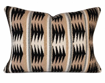 Handwoven Wool Pillow Cover, Southwestern Throw Pillow, Tribal Cushion Cover, Boho Farmhouse Decor, Geometric Kilim Rustic Pillowcase