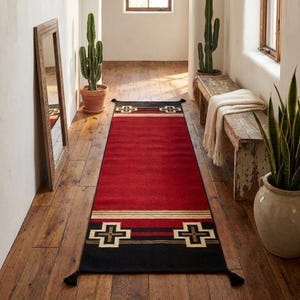 Alfombra Navajo de lana tejida a mano de 3 x 6 pies, diseño del suroeste, decoración para mesa de comedor, estilo nativo americano, mexicana, tamaño personalizado, envío gratuito