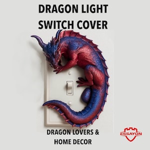 Dragon Light Switch Cover – Fantasy Wall Plate for Dragon Lovers, Gamer Rooms & Home Deco