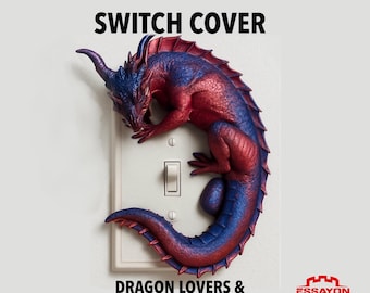 Dragon Light Switch Cover – Fantasy Wall Plate for Dragon Lovers, Gamer Rooms & Home Deco