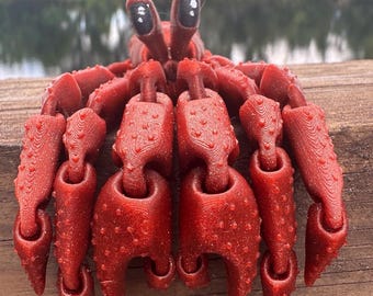 Articulated Hermit Crab Figurine – Posable, Collectible Crustacean with Removable Shell