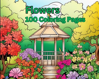 100 Flower Pages to Color