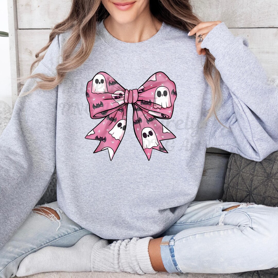 Halloween Coquette PNG File Download, Cute Ghost Sublimation Design ...