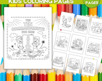 Kolorowanki Dziesięć Przykazań: zajęcia biblijne w szkole niedzielnej (pobierz plik PDF)