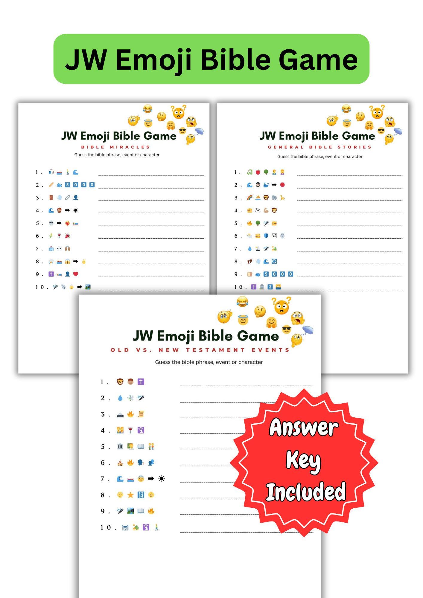 JW Emoji Bible Game: Family Worship Activity (Printable PDF)