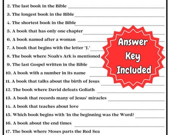 Books of the Bible Scavenger Hunt: Sunday School Church Game (Printable PDF)