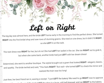 Left or Right Bridal Shower Game: Printable PDF