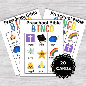 bible bingo, Preschool Bible Bingo, preschool bible lessons, preschool bible games, vbs lessons, bible trivia game, sunday school games,
