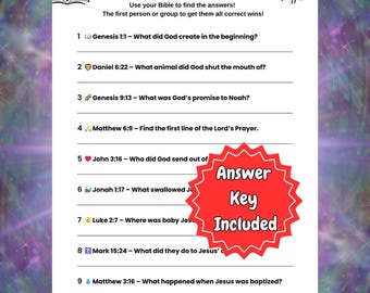Bible Scavenger Hunt for Teens: Sunday School Game (PDF)