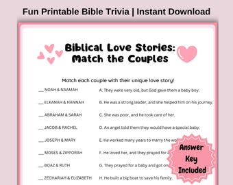 Bible Couples Trivia Game: Christian Valentine&#39;s Activity (PDF)