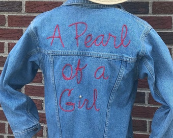 A Pearl of a Girl Denim Jacket