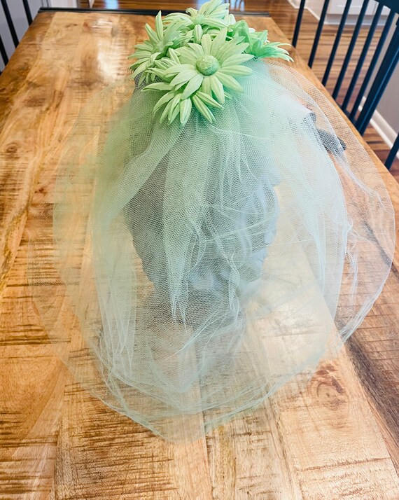 Mint Green Flower Veil - image 6