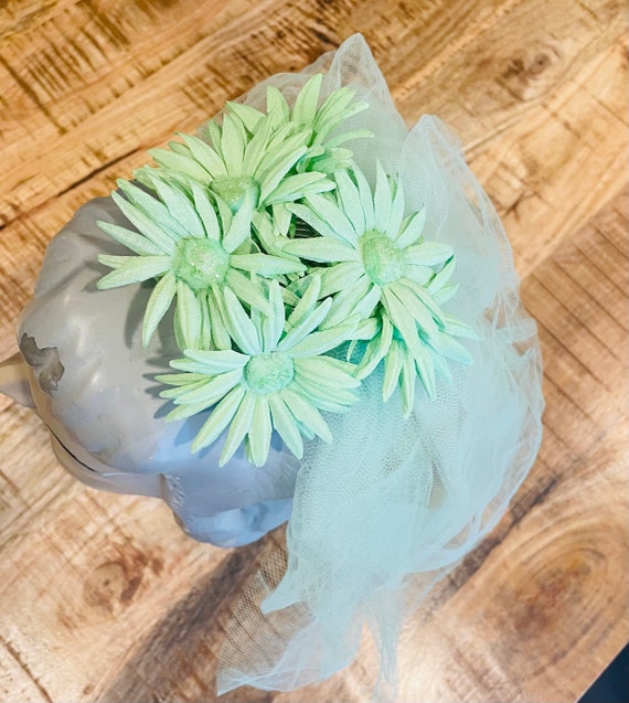Mint Green Flower Veil - image 7
