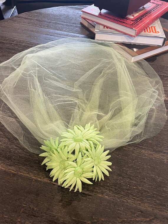 Mint Green Flower Veil - image 9