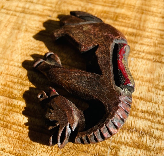 Carved Wooden Horse Brooch - image 7