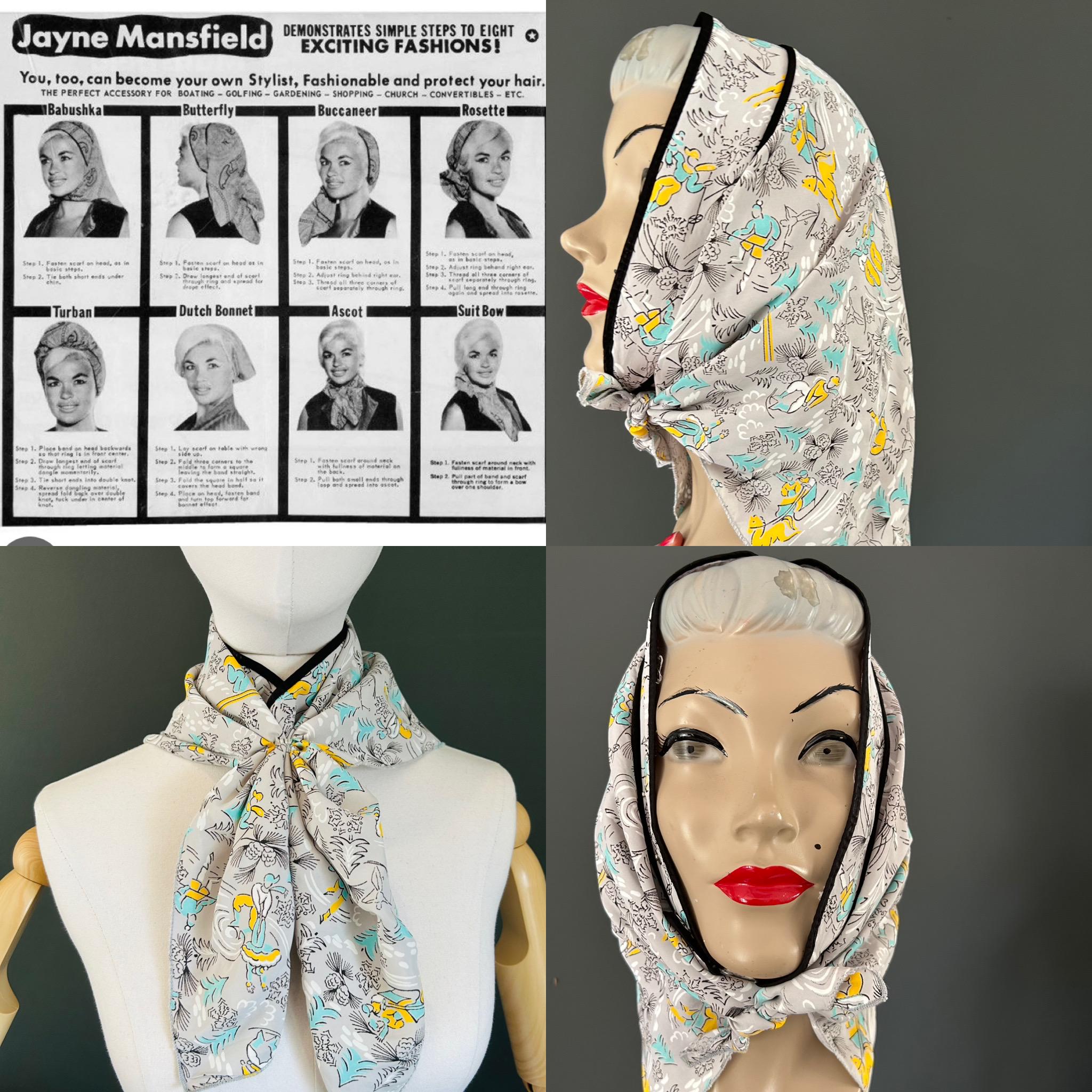 1940s Hollywood Hed Topper Scarf
