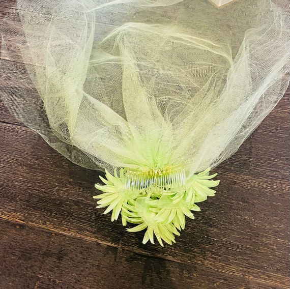 Mint Green Flower Veil - image 8