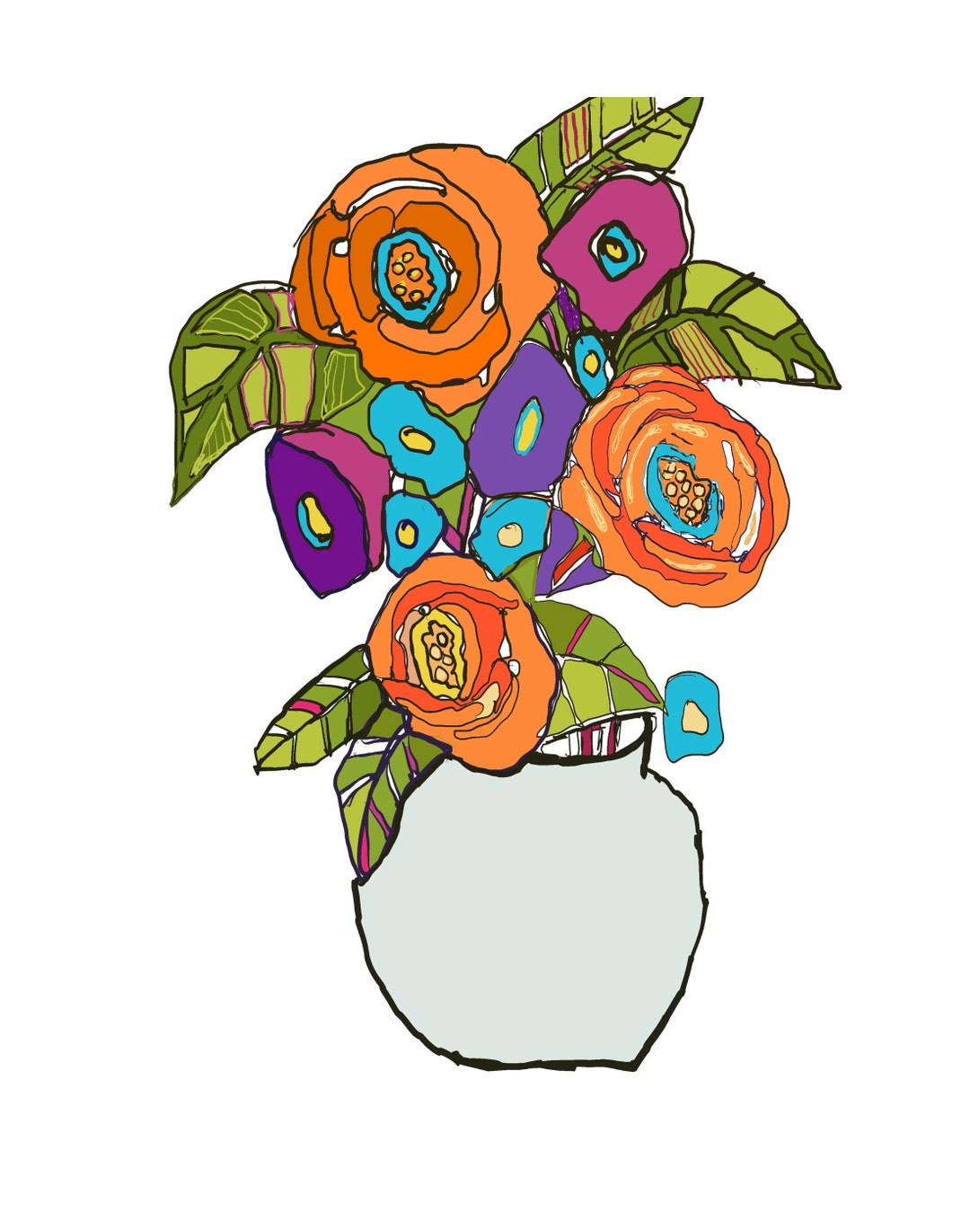 Digital Download, Floral Art, Flower Art, Printable Flower Art, Wall