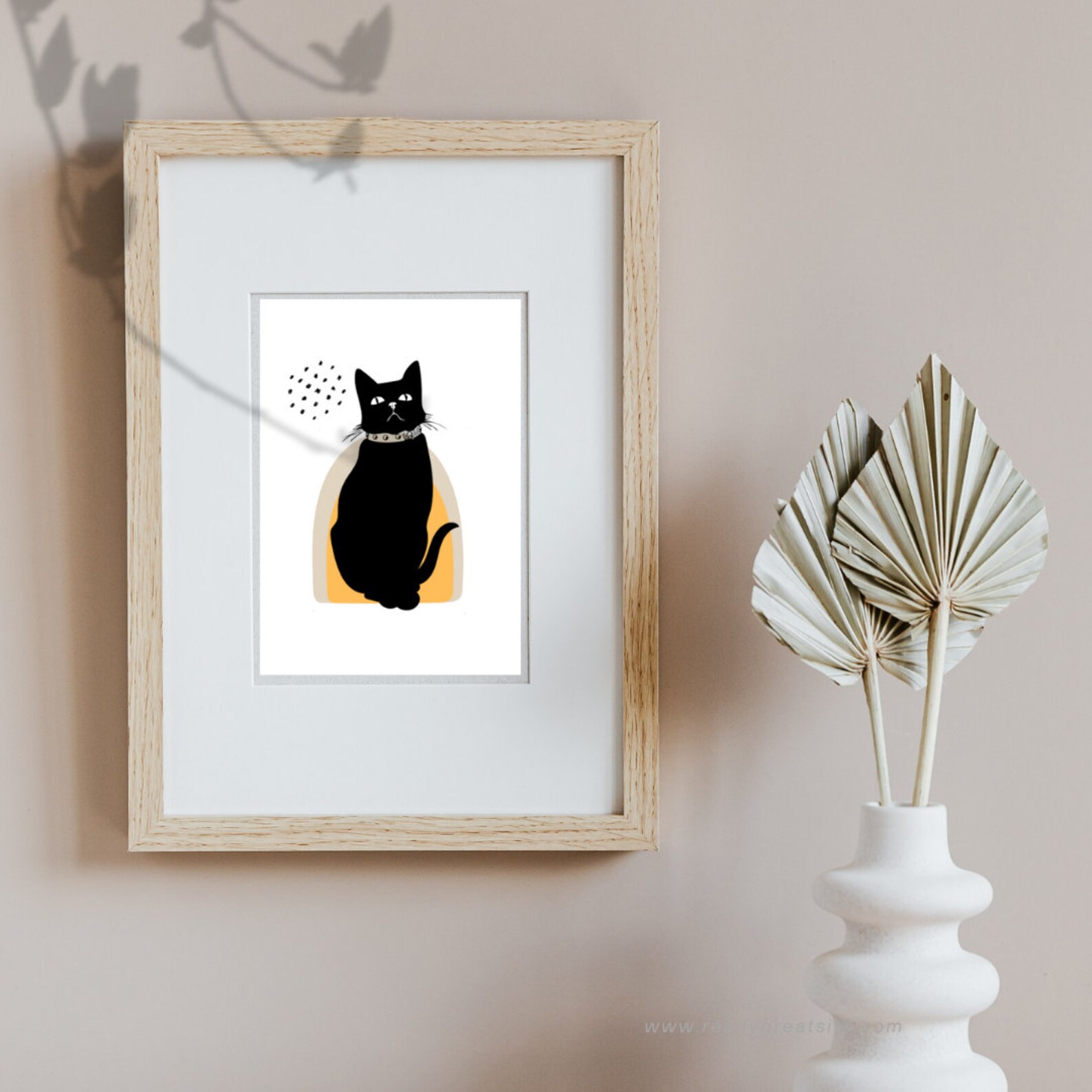 Printable Cat Art Wall Art Cat Art Black Cat Art Digital Etsy