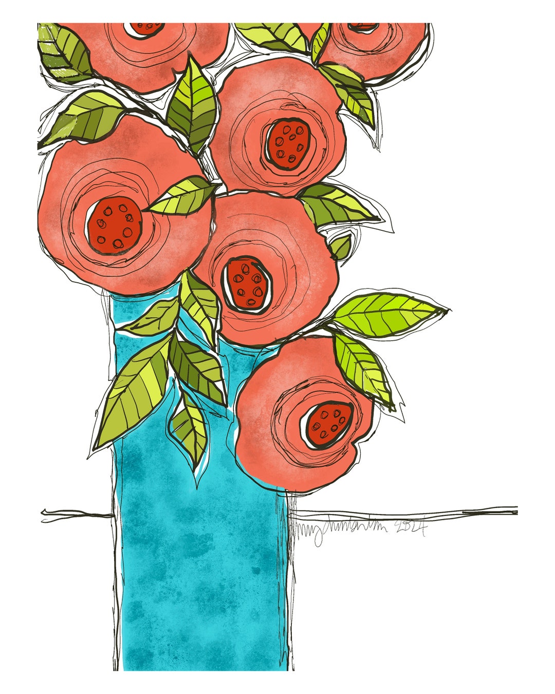 Printable Flower Art, Printable Art, Floral Art, Flower Art, Still Life