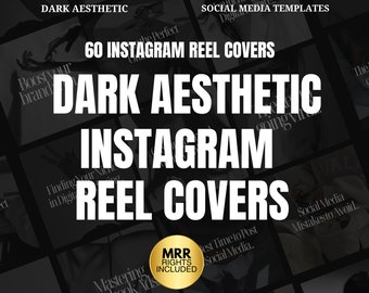 Dark Aesthetic Instagram Stories, Digital Marketing, Instagram Reel Covers, Master Resell Rights, PLR Digital Products, Dark Moody Templates