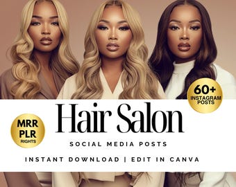 Hair Salon Instagram Templates | Social Media Templates | Content Creator Tools | Digital Marketing Templates
