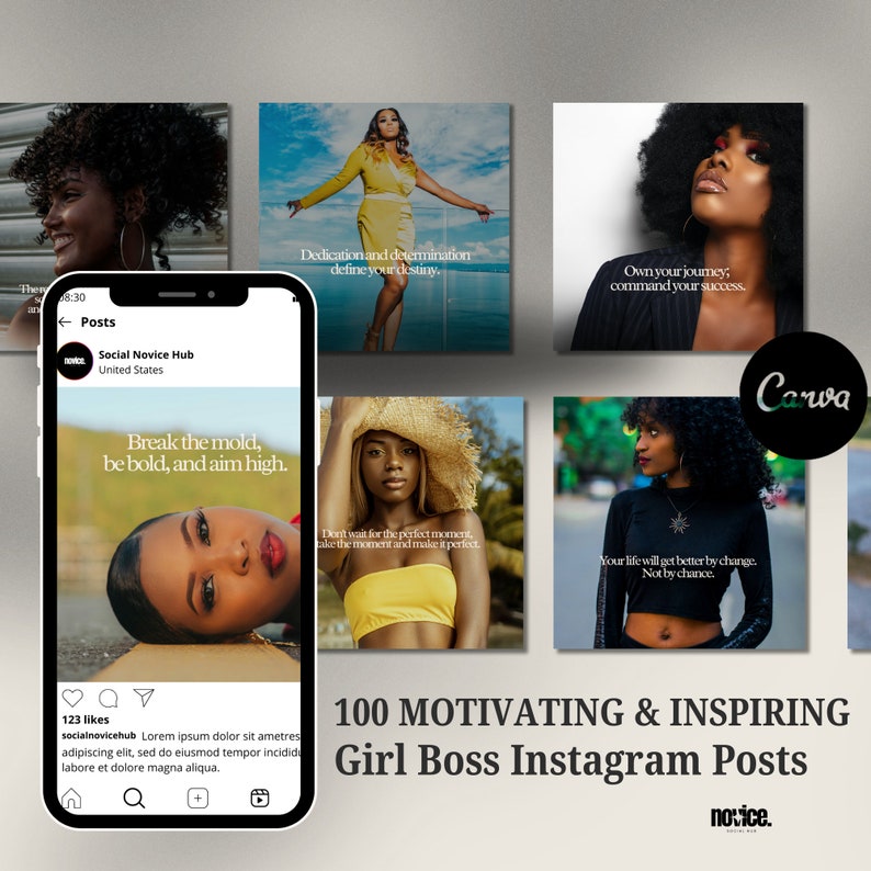 melanin boss babe instagram post & stories mockup
