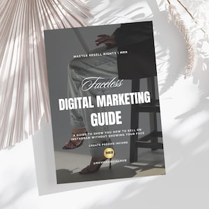 Guide de marketing numérique sans visage | EBook MRR | Produits numériques DPP | Revenu passif | Droits principaux de revente | Droits de marque privée