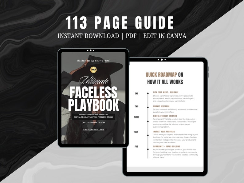 instagram marketing guide on two ipad mockups