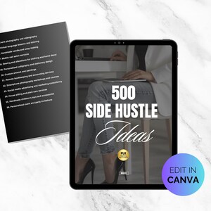 500 side hustle ideas guide on ipad mockup