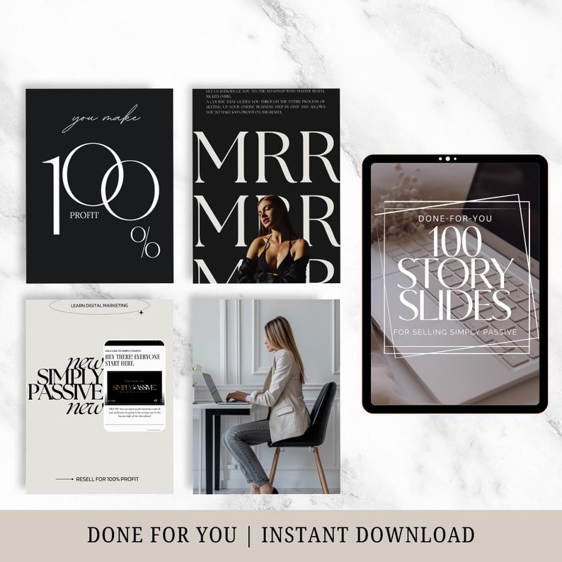 digital marketing course story slides mockups