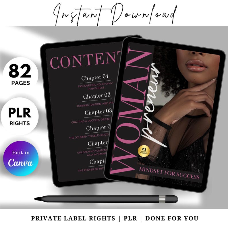 PLR Ebook, Lead Womanpreneur Mindset Guide, Resell Rights, Done