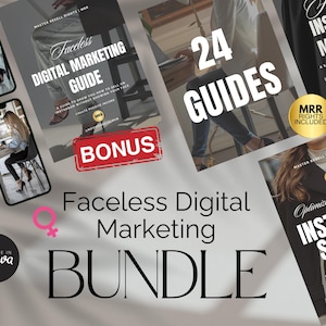 Faceless Digital Marketing Bundle | MRR Digital Products | Master Resell Rights | Canva Template | PLR Digital Products | Passive Income