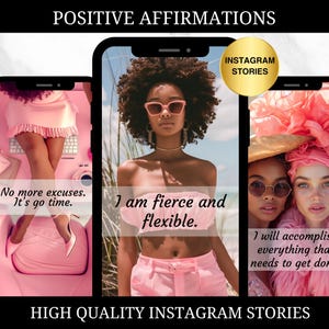 Positive Affirmationen Instagram Story Vorlagen | Faceless Digitales Marketing | PLR MRR Digitales Produkt | Instagram Rollen | Für Sie gemacht