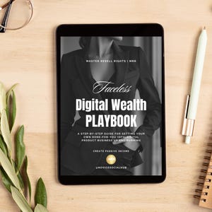 Guide de gestion de la richesse numérique sans visage avec droits de revente principaux, marketing sans visage, guide fait pour vous, revenu passif, outils commerciaux DFY