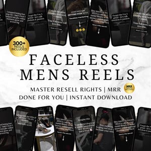 Faceless Marketing | Faceless Mens Reels | Instagram Reels | Digital Marketing | PLR Videos | Master Resell Rights | Private Label Rights