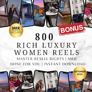 800+ Rich Luxury Women Reels, Business Templates for TikTok, YouTube Shorts, Instagram, Faceless Reels, Luxury Rich Women Reels