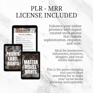 private label rights (plr) & master resell rights (mrr) included withyour purchase.