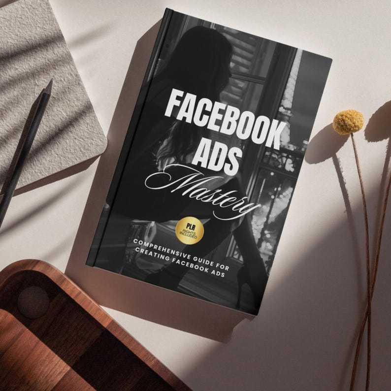 facebook ads mastery on book mockup
