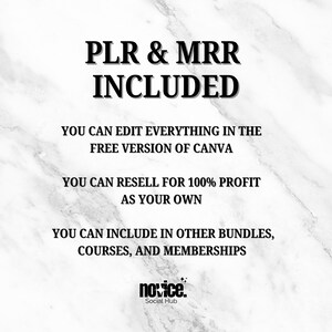 private label rights (PLR) & master resell rights (MRR) included with this purchase