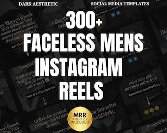 Faceless Mens Reel, Digital Marketing, Dark Aesthetic, Instagram Stories, Reel Covers, Master Resell Rights, Private Label Rights