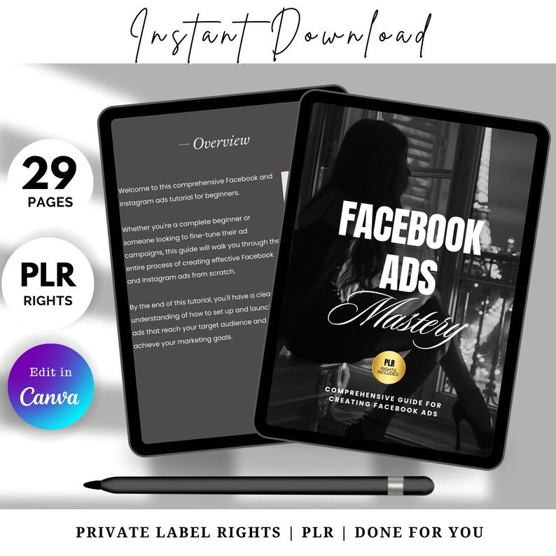 facebook ads mastery guide on ipad mockup