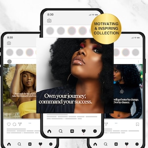 melanin boss babe instagram posts & stories mockup