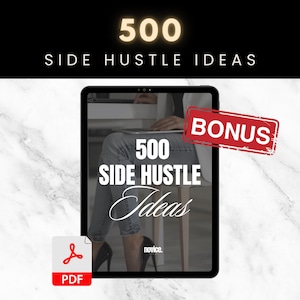 500 side hustle ideas guide on ipad mockup