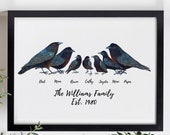 Personalized Crow Family Print